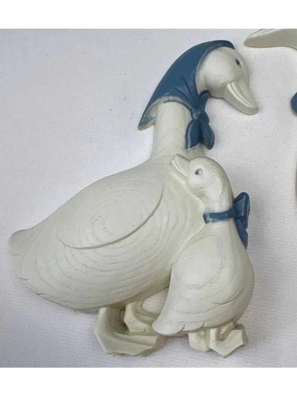 Burwood White Blue Goose Family Resin Wall Decor Set Adorable Farmhouse Vtg